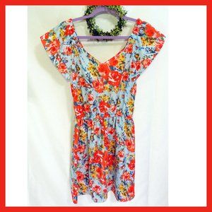 Floral print cinch waist sundress